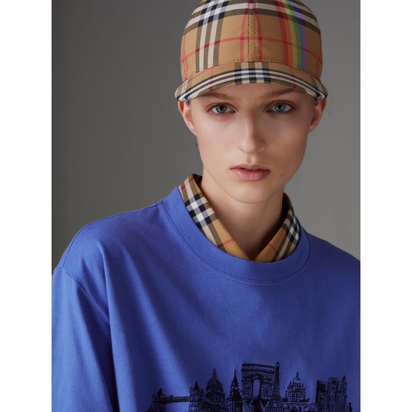 Nwot Burberry Rainbow Check Baseball Cap - Picture 3 of 6